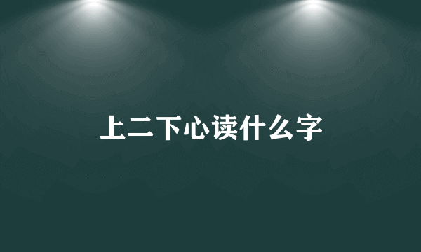 上二下心读什么字