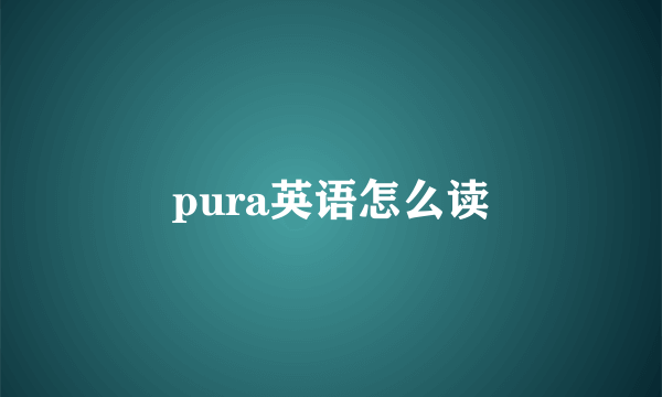 pura英语怎么读