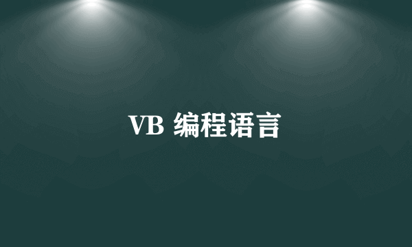 VB 编程语言