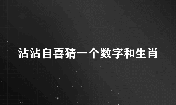 沾沾自喜猜一个数字和生肖