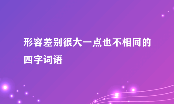 形容差别很大一点也不相同的四字词语