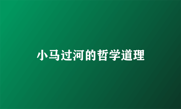 小马过河的哲学道理