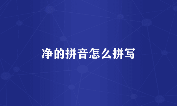 净的拼音怎么拼写