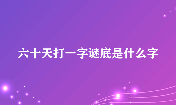 六十天打一字谜底是什么字