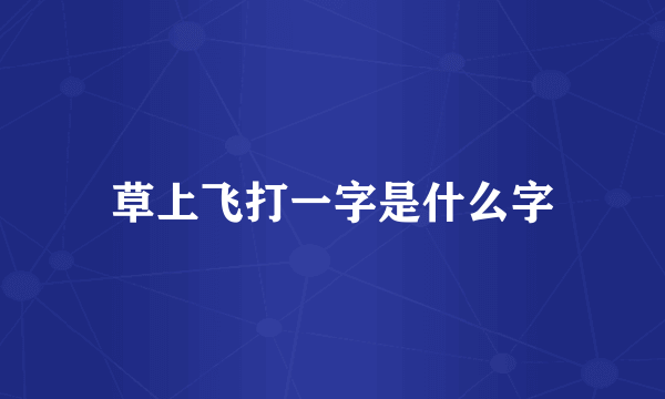 草上飞打一字是什么字