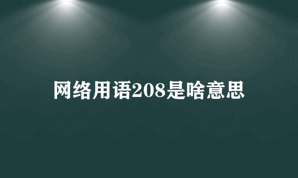 网络用语208是啥意思