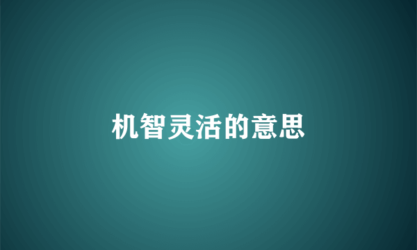 机智灵活的意思