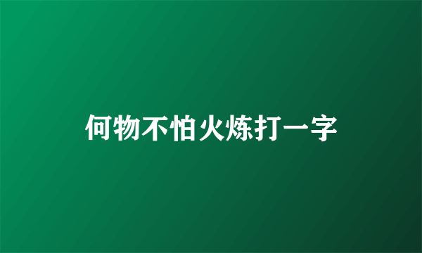 何物不怕火炼打一字