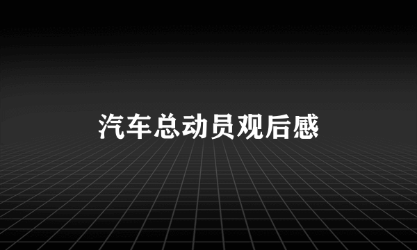 汽车总动员观后感