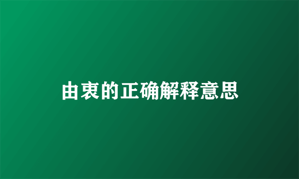 由衷的正确解释意思