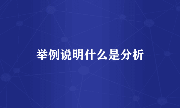 举例说明什么是分析