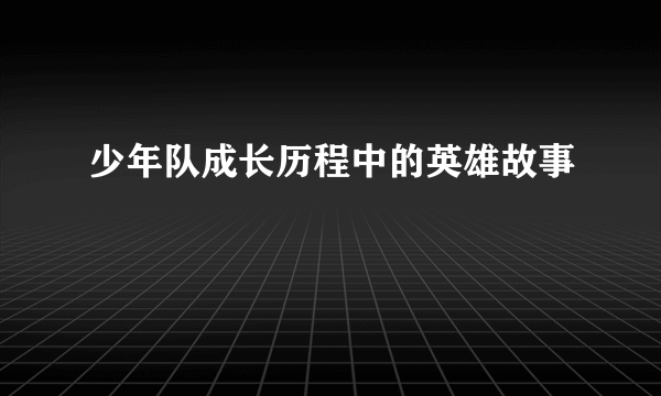 少年队成长历程中的英雄故事