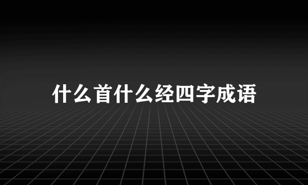 什么首什么经四字成语
