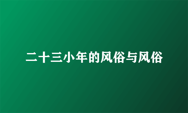 二十三小年的风俗与风俗