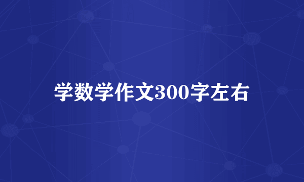学数学作文300字左右