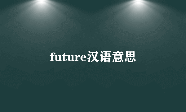 future汉语意思