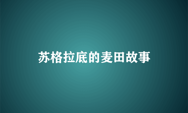 苏格拉底的麦田故事