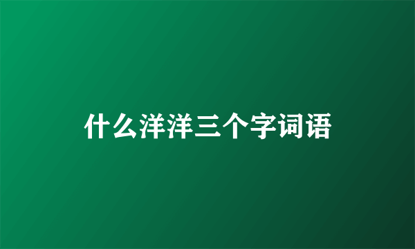 什么洋洋三个字词语