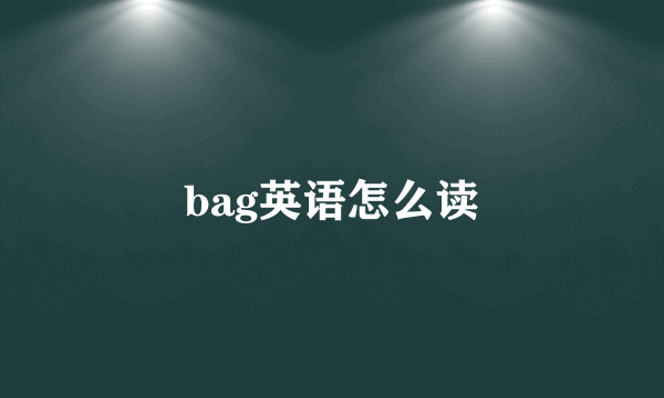 bag英语怎么读