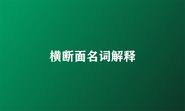 横断面名词解释