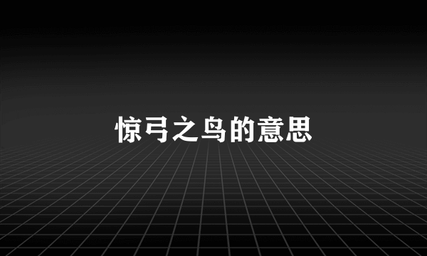 惊弓之鸟的意思