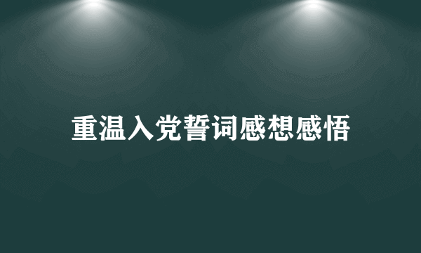 重温入党誓词感想感悟