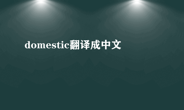 domestic翻译成中文