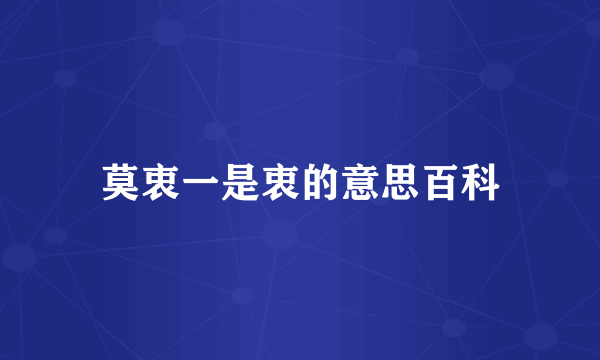 莫衷一是衷的意思百科