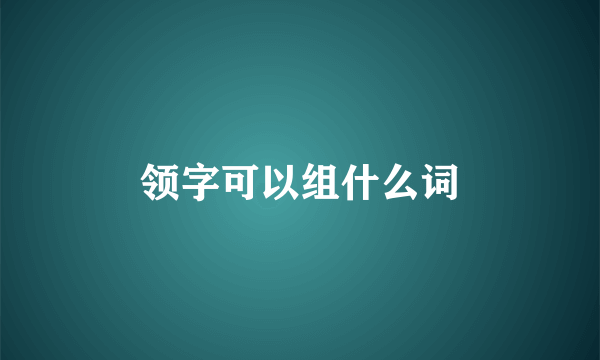 领字可以组什么词