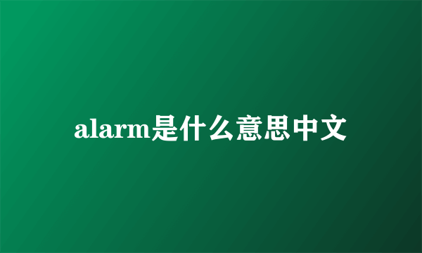 alarm是什么意思中文