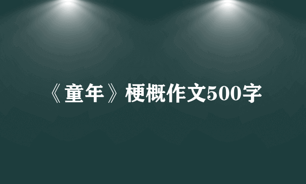 《童年》梗概作文500字