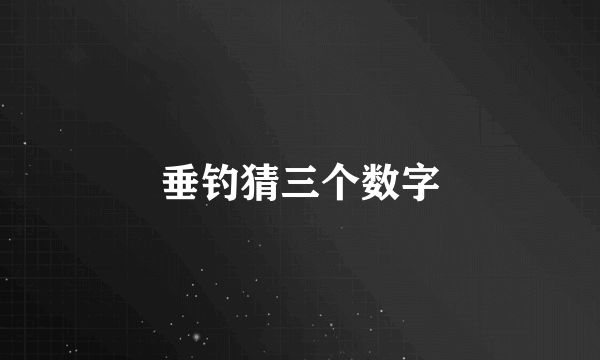 垂钓猜三个数字