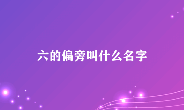 六的偏旁叫什么名字
