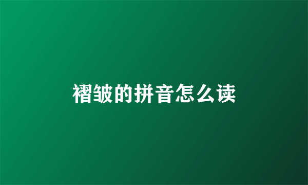 褶皱的拼音怎么读