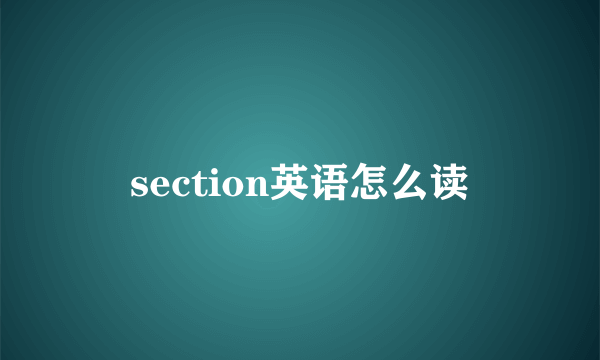section英语怎么读