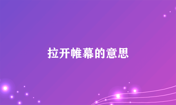拉开帷幕的意思