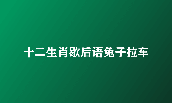 十二生肖歇后语兔子拉车
