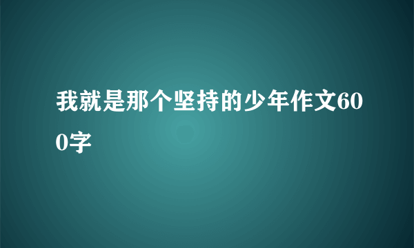 我就是那个坚持的少年作文600字
