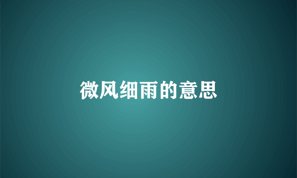 微风细雨的意思