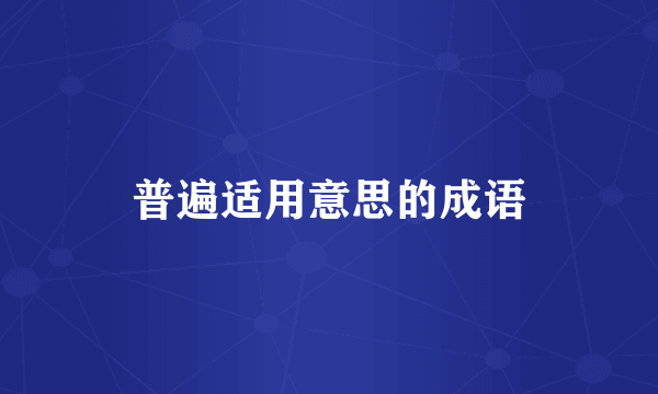 普遍适用意思的成语