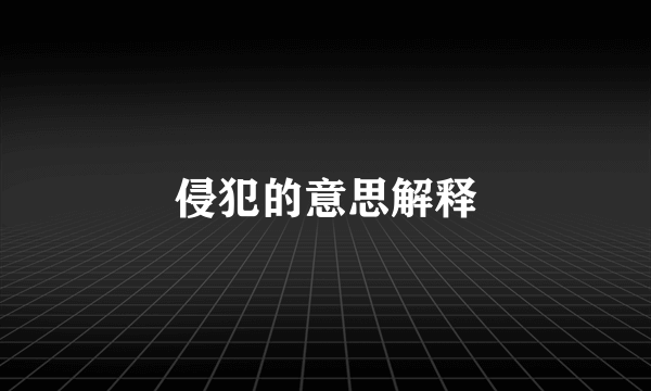侵犯的意思解释