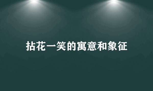 拈花一笑的寓意和象征