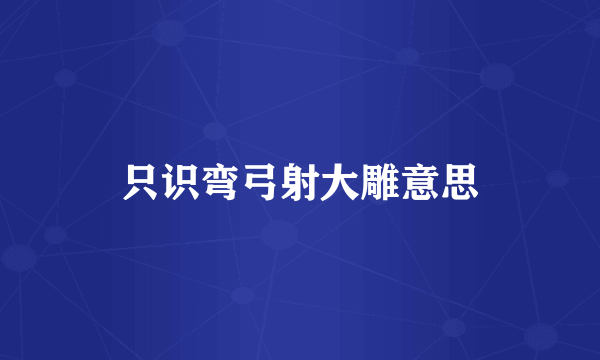 只识弯弓射大雕意思