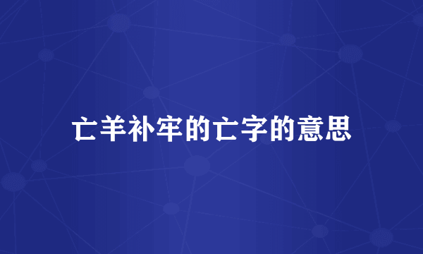亡羊补牢的亡字的意思