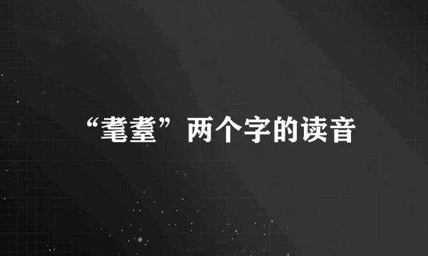 “耄耋”两个字的读音