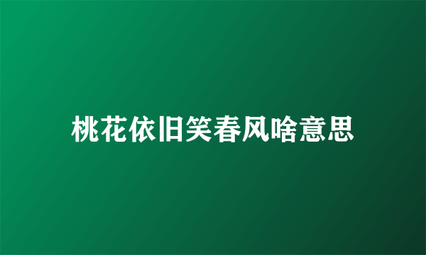 桃花依旧笑春风啥意思