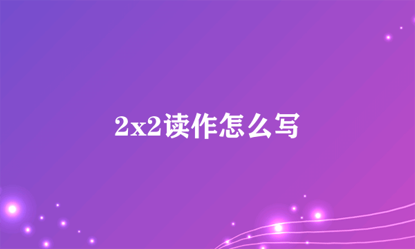 2x2读作怎么写