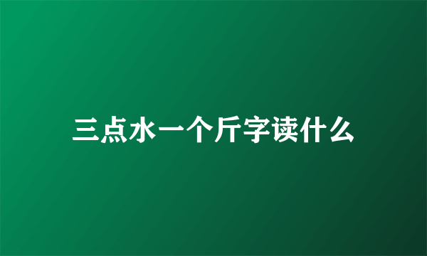 三点水一个斤字读什么