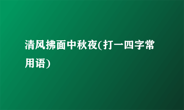 清风拂面中秋夜(打一四字常用语)