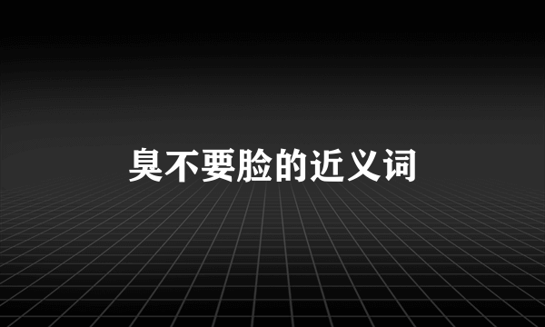 臭不要脸的近义词
